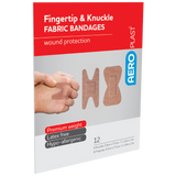 12 FINGERTIP & KNUCKLE FABRIC BANDAIDS