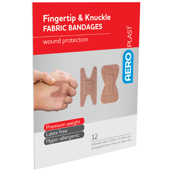 12 FINGERTIP & KNUCKLE FABRIC BANDAIDS