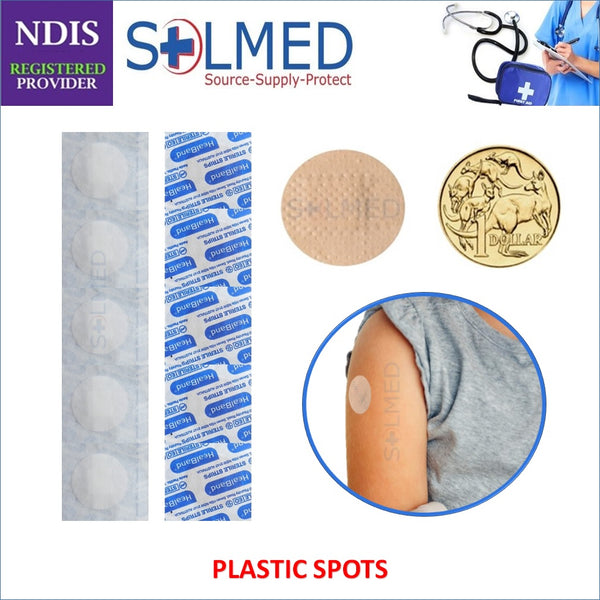 BODICHEK BANDAID PLASTIC PLASTER SPOTS 23MM DIAMETER BOX 50
