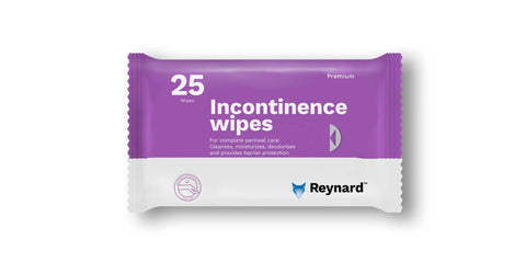 PREMIUM ALL IN ONE INCONTINENCE CARE WIPES 33CM x 22CM  RESEALABLE PACK OF 25