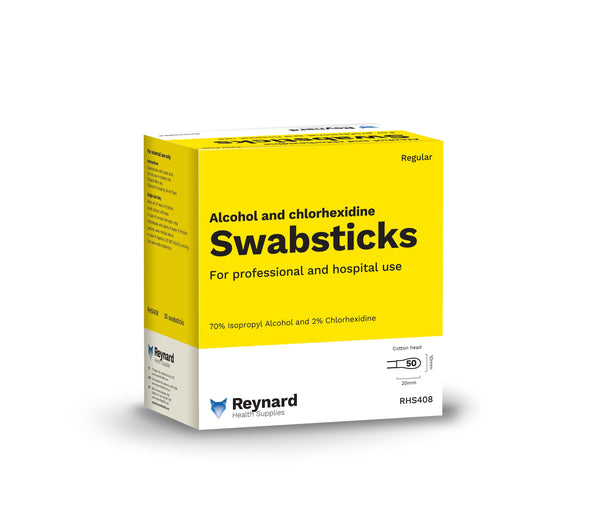 ALCOHOL & CHLORHEXIDINE COTTON SWAB STICKS X 50