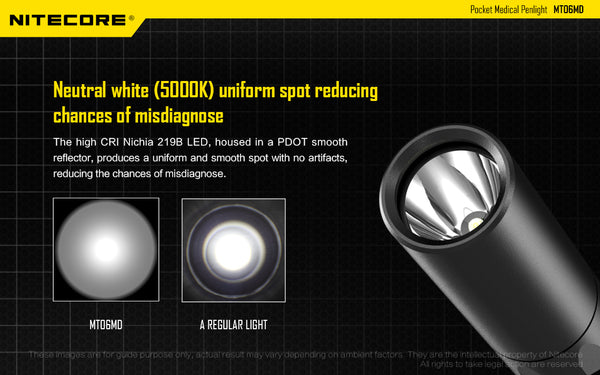 NITECORE MT06MD MEDICAL PEN LIGHT TORCH 180 LUMENS CRI>90 LED PREMIUM