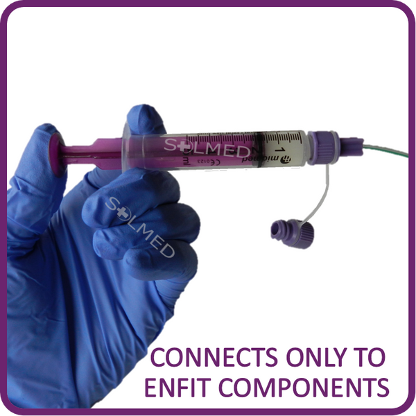 Enfit, Enfit Syringe, Enfit feeding, Enteral Feeding, Enfit enteral feeding, Tube feeding, Feeding tube, Feeding syringe, reusable syringe, peg system, feeding tube peg, peg syringe, purple syringe, buy enfit, enfit syringes, buy enfit syringes
