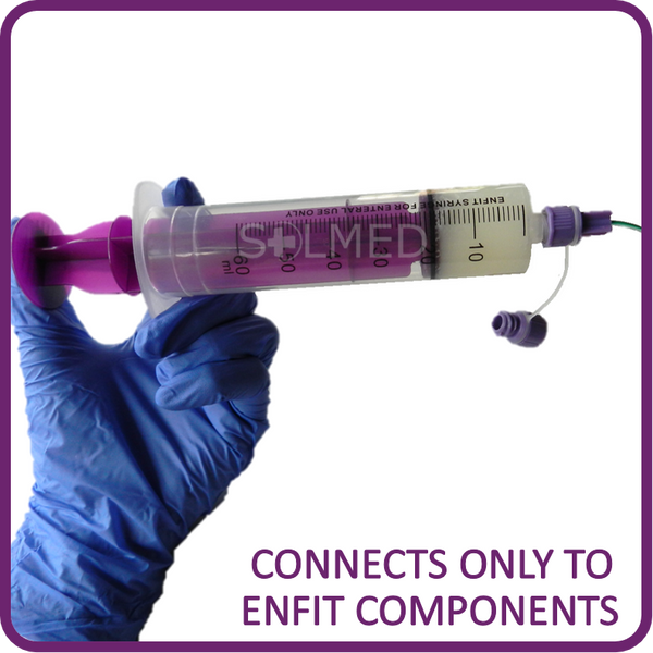 Enfit, Enfit Syringe, Enfit feeding, Enteral Feeding, Enfit enteral feeding, Tube feeding, Feeding tube, Feeding syringe, reusable syringe, peg system, feeding tube peg, peg syringe, purple syringe, buy enfit, enfit syringes, buy enfit syringes
