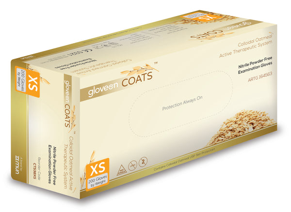 COATS, OATMEAL, ADA, GLOVES, NITRILE GLOVE, NITRILE, COATS GLOVES, EXAMINATION GLOVES, COLLOIDAL OATMEAL ACTIVE THERAPEUTIC SYSTEM