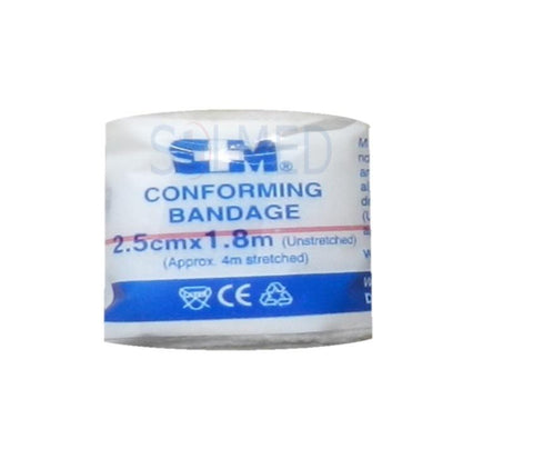 BANDAGE ELASTIC CONTOUR (WHITE) CONFORMING 2.5CM X 1.8M LENGTH (STRETCH 4M)