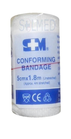 BANDAGE ELASTIC CONTOUR (WHITE) CONFORMING 5CM X 1.8M LENGTH (STRETCH 4M)