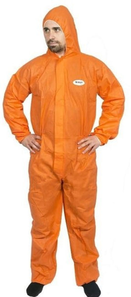 HI CALIBRE PROTECTIVE DISPOSABLE COVERALLS SMS ORANGE (LARGE SIZE) OVERALLS X 1