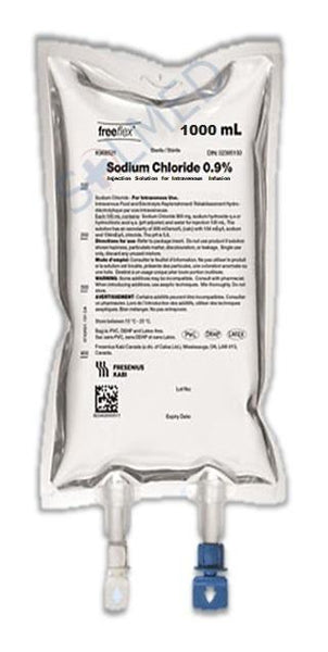 SALINE SODIUM CHLORIDE 1000ml FREEFLEX BAG x 1