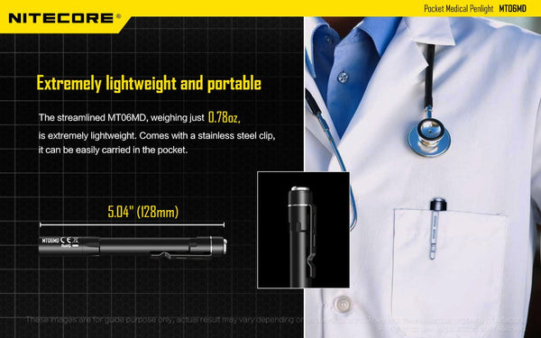 NITECORE MT06MD MEDICAL PEN LIGHT TORCH 180 LUMENS CRI>90 LED PREMIUM 