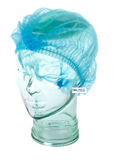 SURGICAL & FOOD PREP CRIMPED CAPS HAIR HEAD COVERS BLUE X 100
