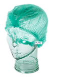 SURGICAL & FOOD PREP CRIMPED CAPS HAIR HEAD COVERS GREEN X 100