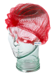 SURGICAL & FOOD PREP CRIMPED CAPS HAIR HEAD COVERS RED X 100