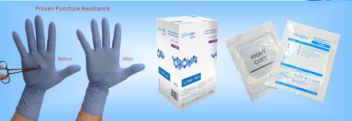 Sterile nitrile discount surgical gloves