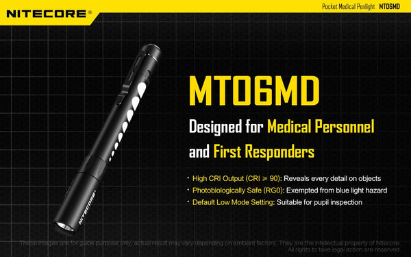 NITECORE MT06MD MEDICAL PEN LIGHT TORCH 180 LUMENS CRI>90 LED PREMIUM