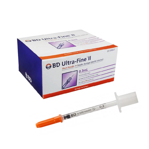 box of BD ultrafine insulin syringes 0.3ml