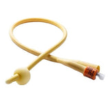 A bard foley catheter made of a latex core with a 10ml balloon inflated