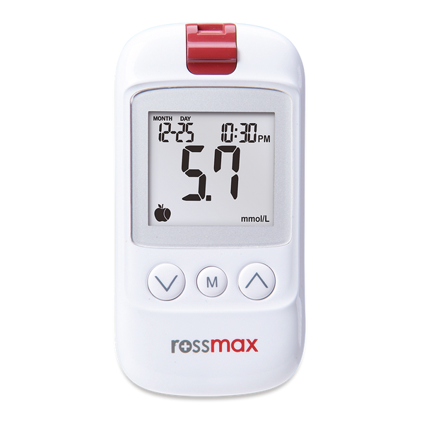 Rossmax blood glucose monitor with a 5.7 reading