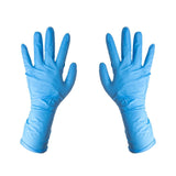 Pair of blue gloves on a white background