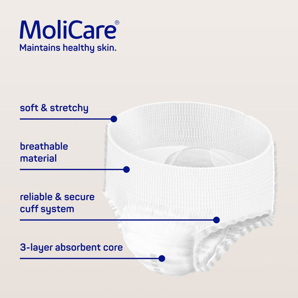 MoliCare Premium Mobile 6 Drops: discreet adult pull-up diapers for severe incontinence, ensuring comfort and leakage protection