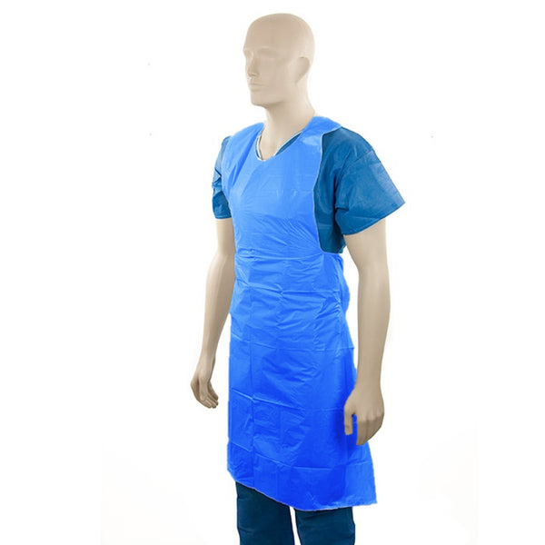 Blue disposable medical apron