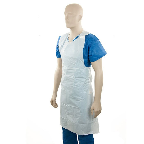 White  disposable medical apron