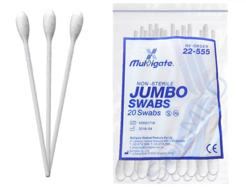 JUMBO MOUTH & THROAT SWABS (PACKET 20)