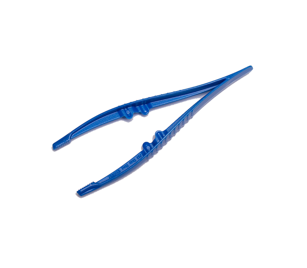 FORCEPS PLASTIC DISPOSABLE 11CM SERRATED JAW 