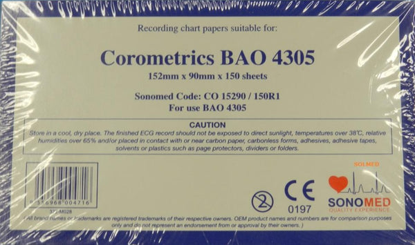 CTG PAPER THERMAL PREMIUM GRADE COROMETRICS BAO4305, DAO4305 MONITOR CHART X 1 PACK
