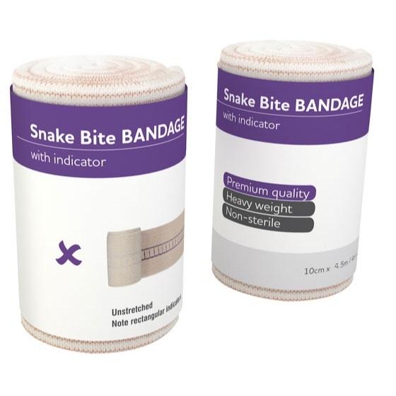 SNAKE BITE BANDAGE WITH COMPRESSION INDICATOR 4.5M x 10CM WIDTH