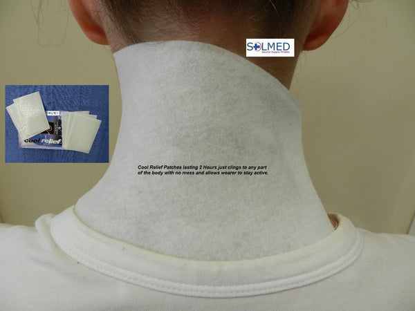 Description: Migraine relief, provides soothing relief from the pain of: muscle soreness; sprains and strains; minor bruises and swelling; aches and tiredness; overheating and sunburn. Cooling effects can be felt after ten minutes and will last over two hours. Each patch measures 140mm x 100mm.