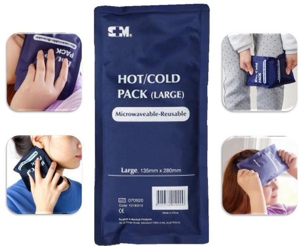 HOT AND COLD PACK REUSABLE PREMIUM NON-TOXIC LARGER 13.5CM X 28CM PACK MICROWAVEABLE X 1