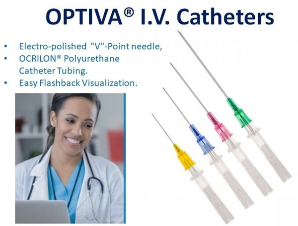 OPTIVA® I.V. Catheter OCRILON® polyurethane catheter 24G x 19mm