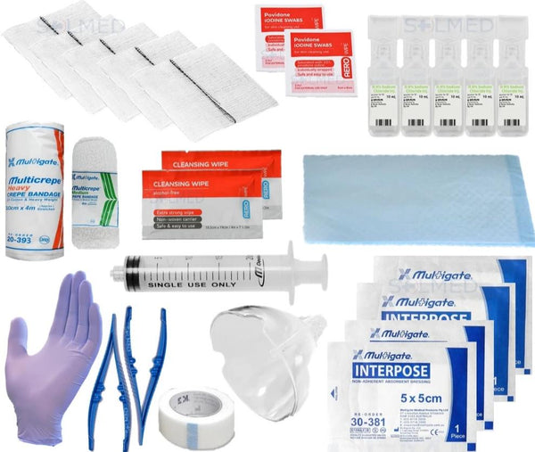 Wound care kit, Wound Dressing Kit, Dressing Pack, Wound Dressing Pack, Wound Cleansing Pack, Wound Care Kit, Wound Care items, Wound Irrigation Kit, Wound Irrigation, Irrigation Kit, Wound Management, First Aid Kit, Wound First Aid Kit, First aid kit for wounds