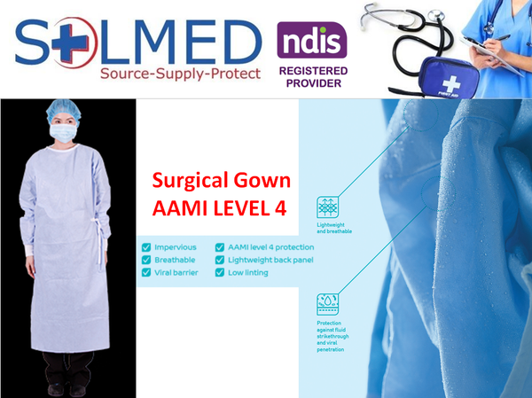 SURGICAL MEDICAL GOWN LIQUID AND VIRAL PROTECTION V-TEX® AAMI LEVEL 4
