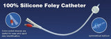 FOLEY CATHETER 100% SILICONE 10Fr 33CM STERILE 3ml BALLOON 