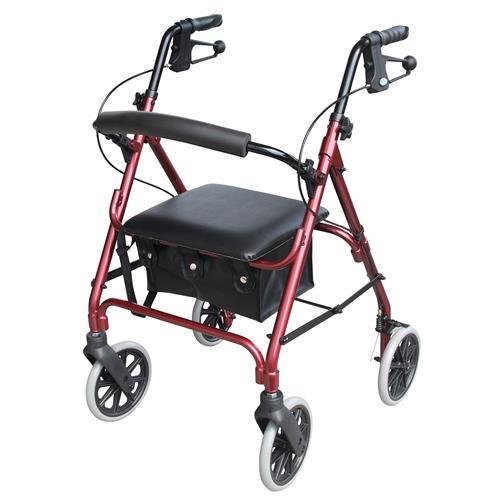 DAYS ROLLATOR SERIES 105 MOBILITY SEAT WALKER RED 165KGs CAPACITY