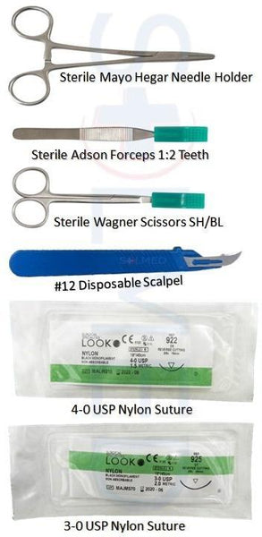 SUTURE TRAINING PACK No 1 STERILE MEDICAL VET NURSE PARAMEDIC WITH USP 3 & 4 SUTURES X 1