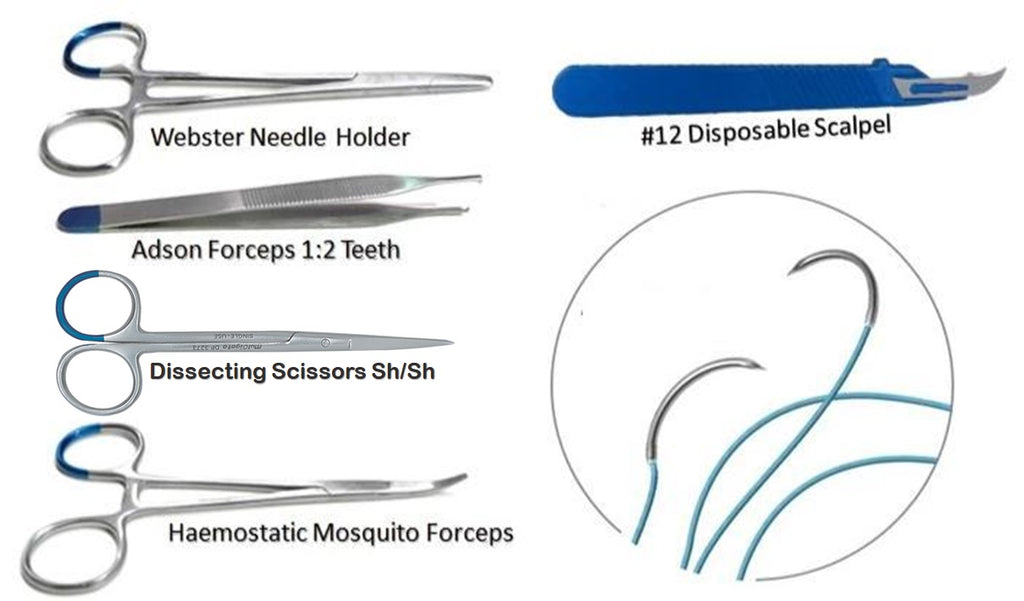 MICRO SUTURE TRAINING PACK INSTRUMENTS & SUTURES FOR MEDICAL STUDENT ...